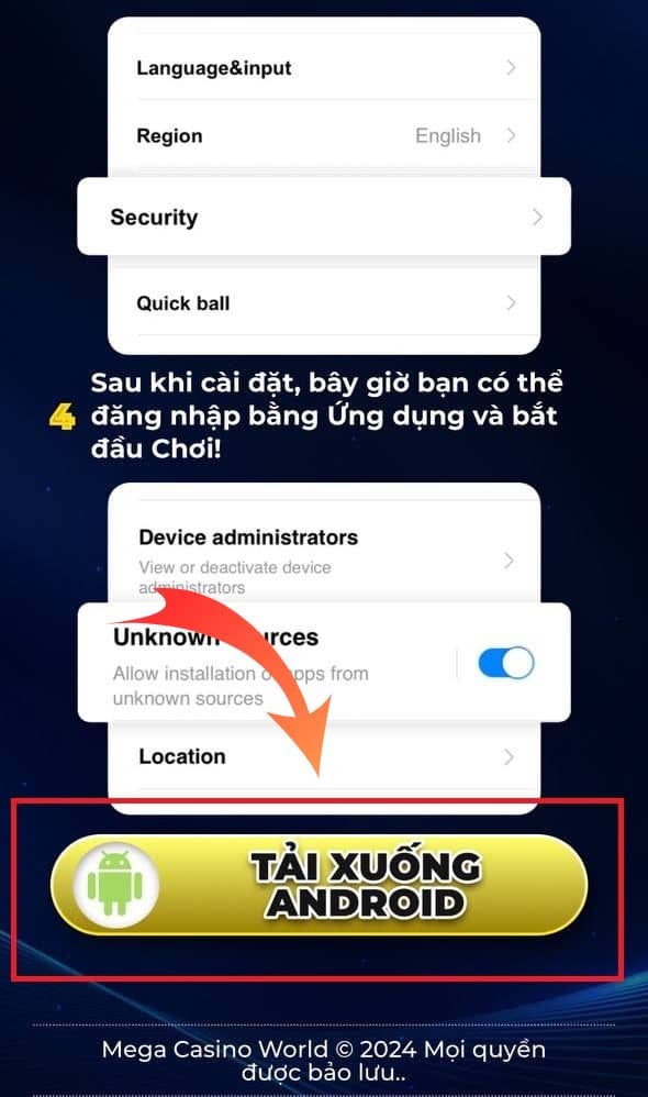 Bước 2 chọn mục tải xuống android