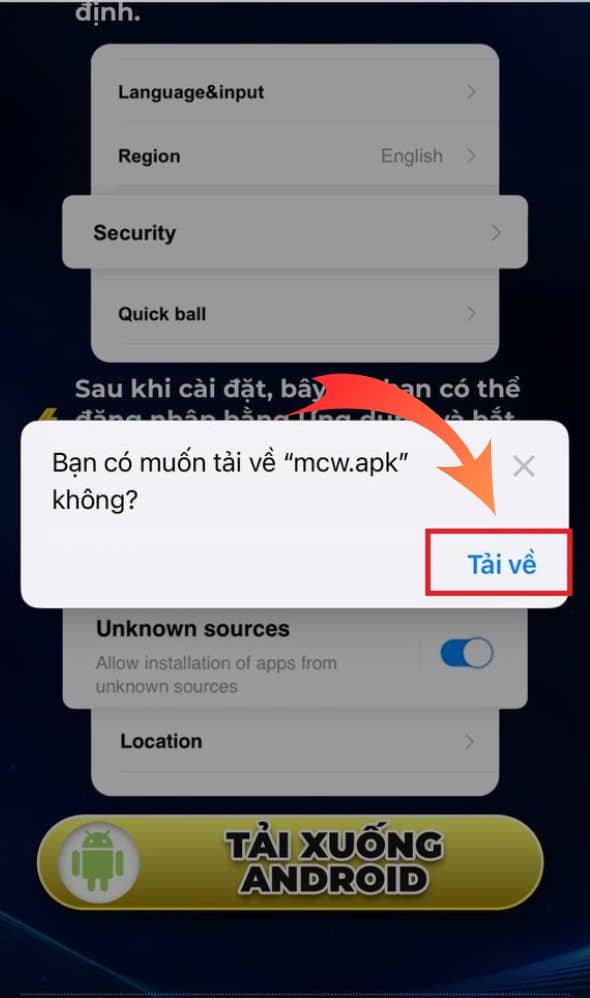 Bước 3 tải xuống tệp APK để tiếp tục